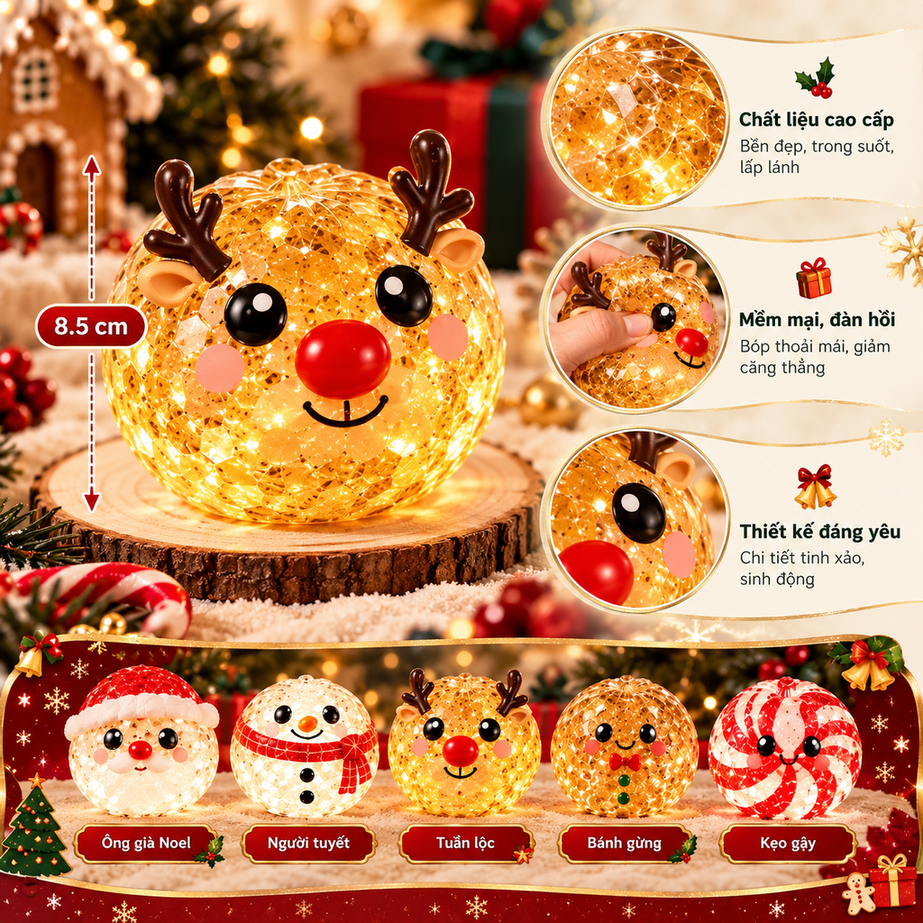 Rudolumi Christmas Magic Glow Squishy Toy